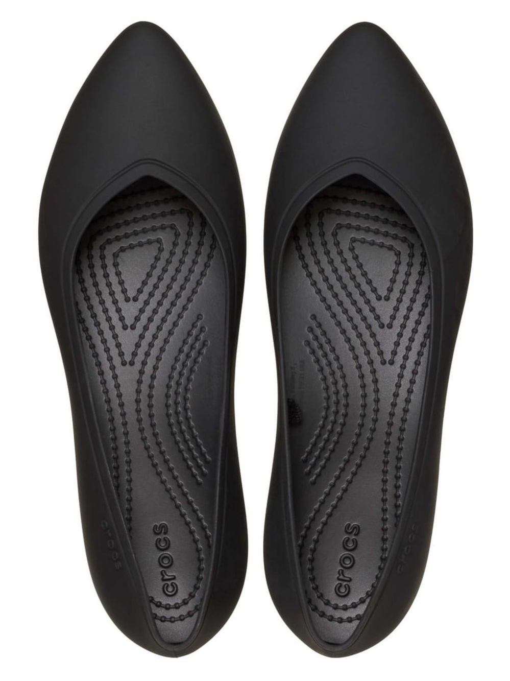 Crocs On The Clock Work Black Pointed Flats